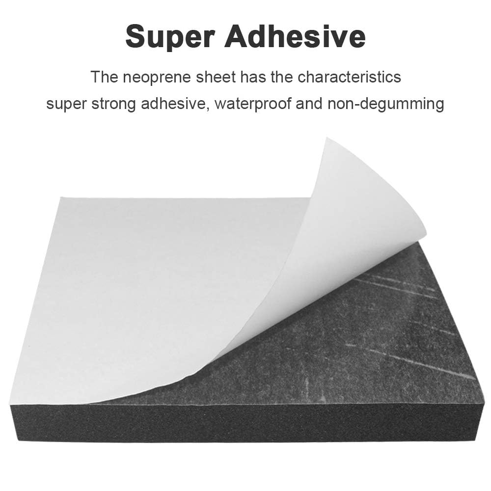 VUAOHIY Foam Sheets with Adhesive Backing Foam Padding Neoprene Rubber Mat Closed Cell Sheet Anti-Slip Insulation Rubber Anti Vibration Square Pad (6" x 6" x 4/5", 4 Pcs)