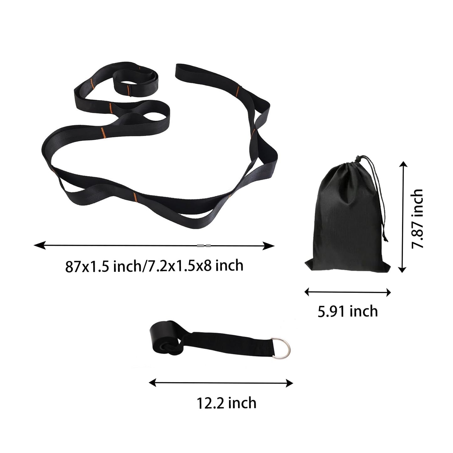 JZOONPVA Calf Stretcher Multi Loop Stretch Strap - Physical Therapy Strap for Stretching, Calf Stretch Yoga Belt with Loops, Hamstring Stretcher, Leg Stretch Band, Fascia Stretcher & Arch Support Bands for Feet