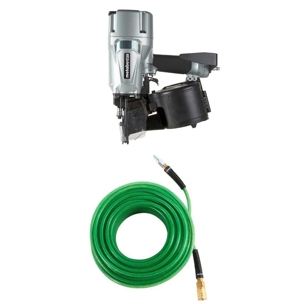 Metabo HPT Coil Framing Nailer (NV83A5) w/ 100' Air Hose (115156M)
