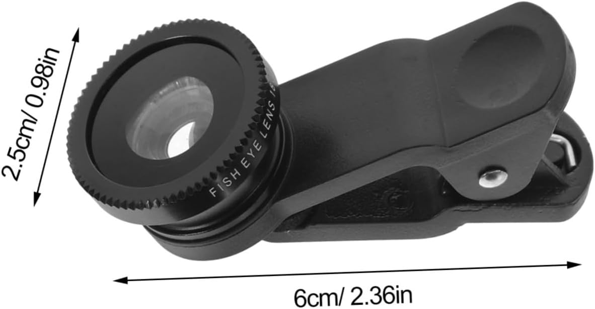 Angoily 1set Phone Camera Lens Kit Macro Wide Angle Fisheye Lenses and Attachments for Smartphones Lightweight Portable