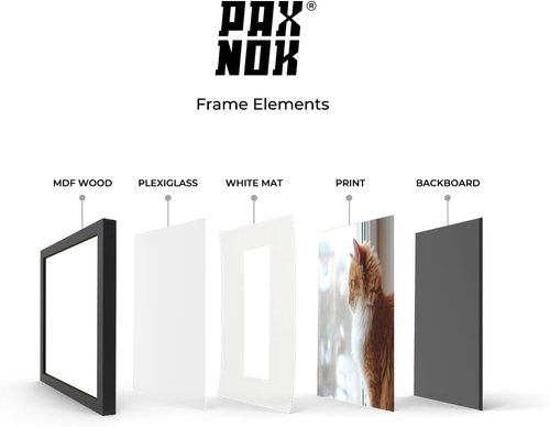A2 Picture Frame - Premium Glossy Black Plastic with Shatterproof Plexiglass | 16.5"x23.4" for Art and Photos