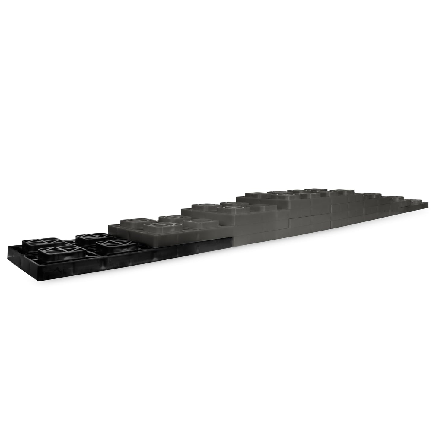 Camco Fasten RV Leveling Blocks - Features Interlocking Design for Customizable Height - Carrying Handle Twists to Secure Blocks for RV Storage - Measures 17” x 8.5” x 1”, 10-Pack (21025)