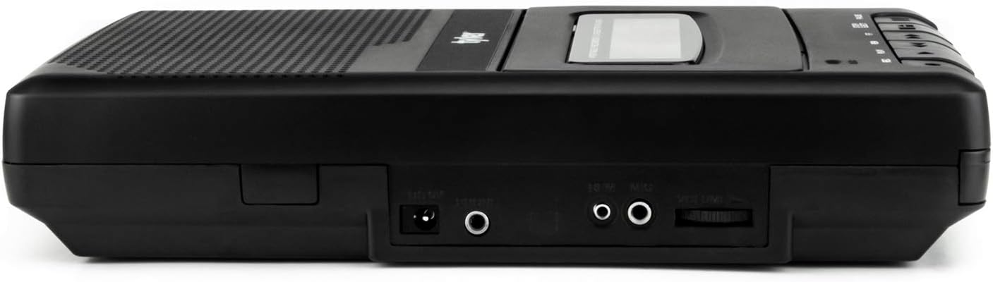 Tyler TCP-01 Cassette 120V Portable Player and Recorder - Retro Shoebox Style Music Device with Stand-Alone Microphone