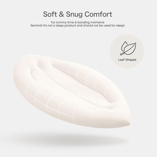 Baby Lounger - Skin-Friendly & Breathable Infant Cushion for Tummy Time | Portable for Newborns (Ivory)