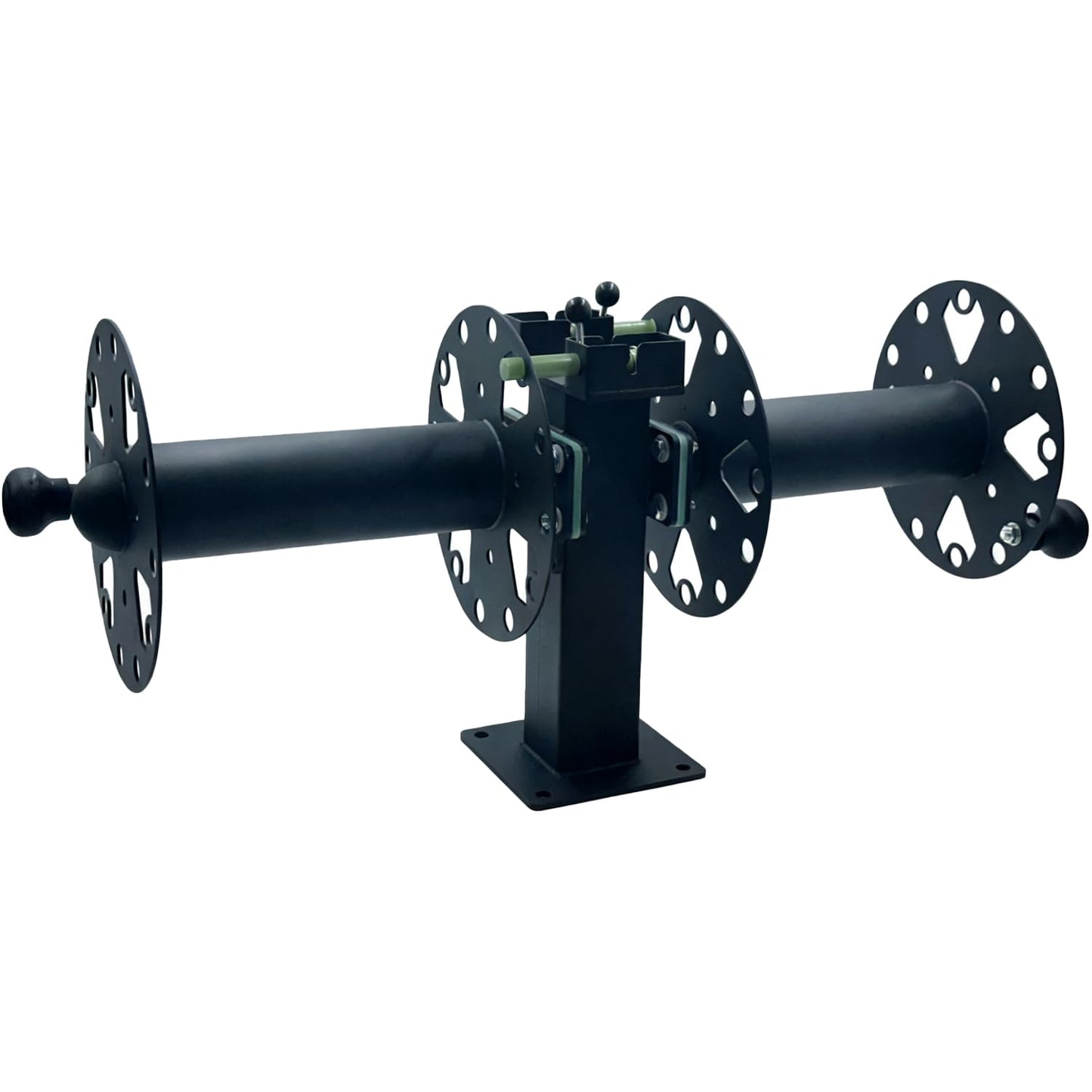 Heavy Duty Double Welding Cable Lead Reel, 10" Lockable with FR4 Fiberglass Rod,Fixed Side x Side, Carbon Steel Construction Holds 150FT 1/0 & 125FT 2/0 Cables for Industrial & Truck Use