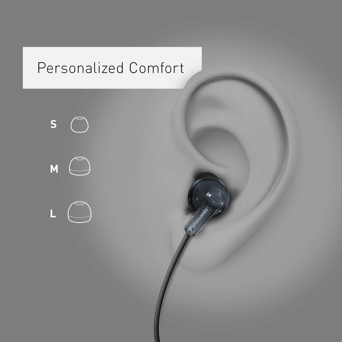 3.5mm RP-HJE120-AA Panasonic ErgoFit Wired Earbuds, Jack in-Ear Headphones with Dynamic Crystal-Clear Sound and Soft