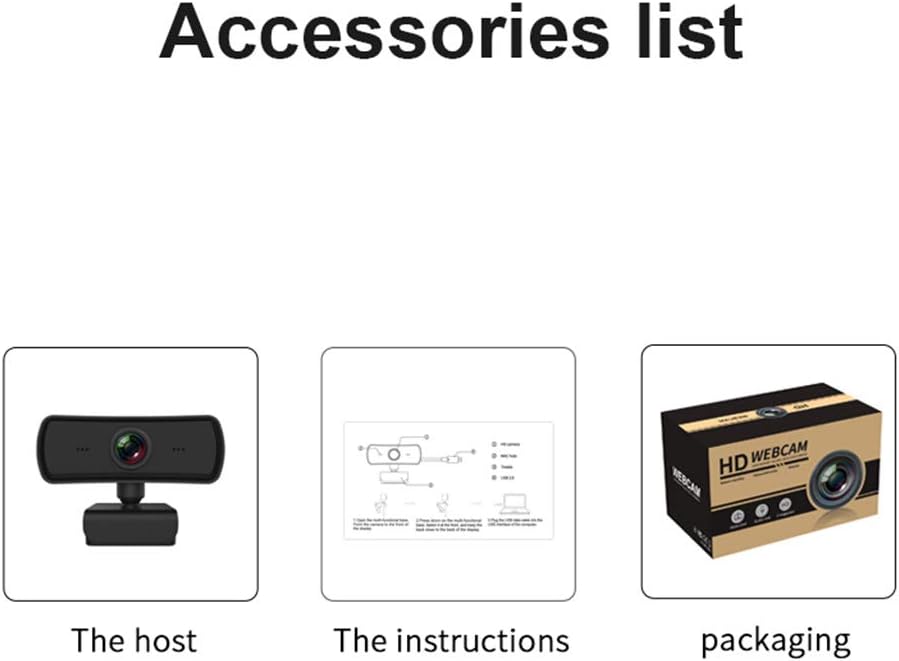BaoFufc 2040x1080P 2K Webcam with Microphone for Desktop Laptop Computer Meeting Streaming Camera USB Cover