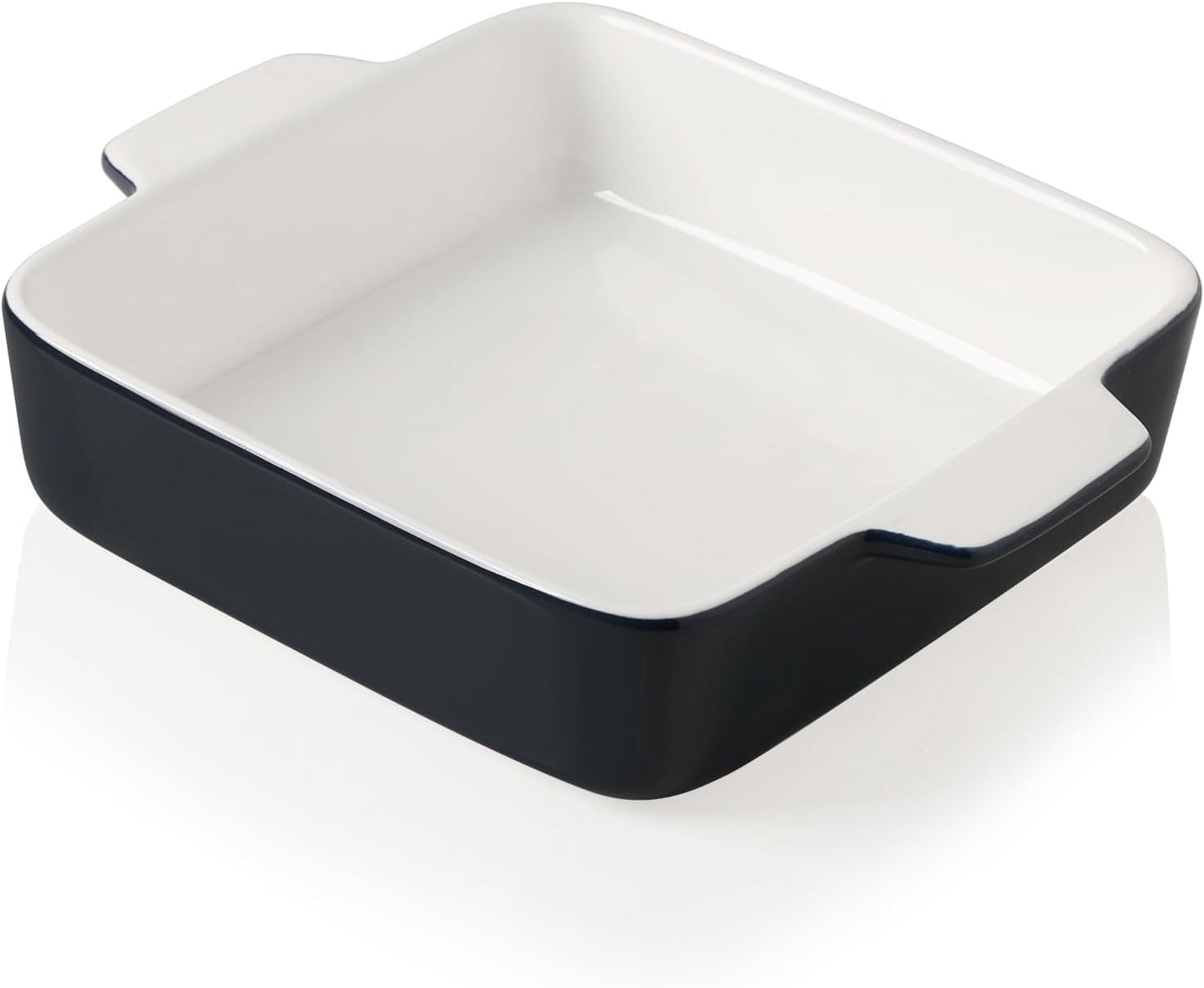 Sweejar Ceramic Baking Dish - 8 x 8 Square Bakeware with Double Handles for Casserole & Lasagna | Navy