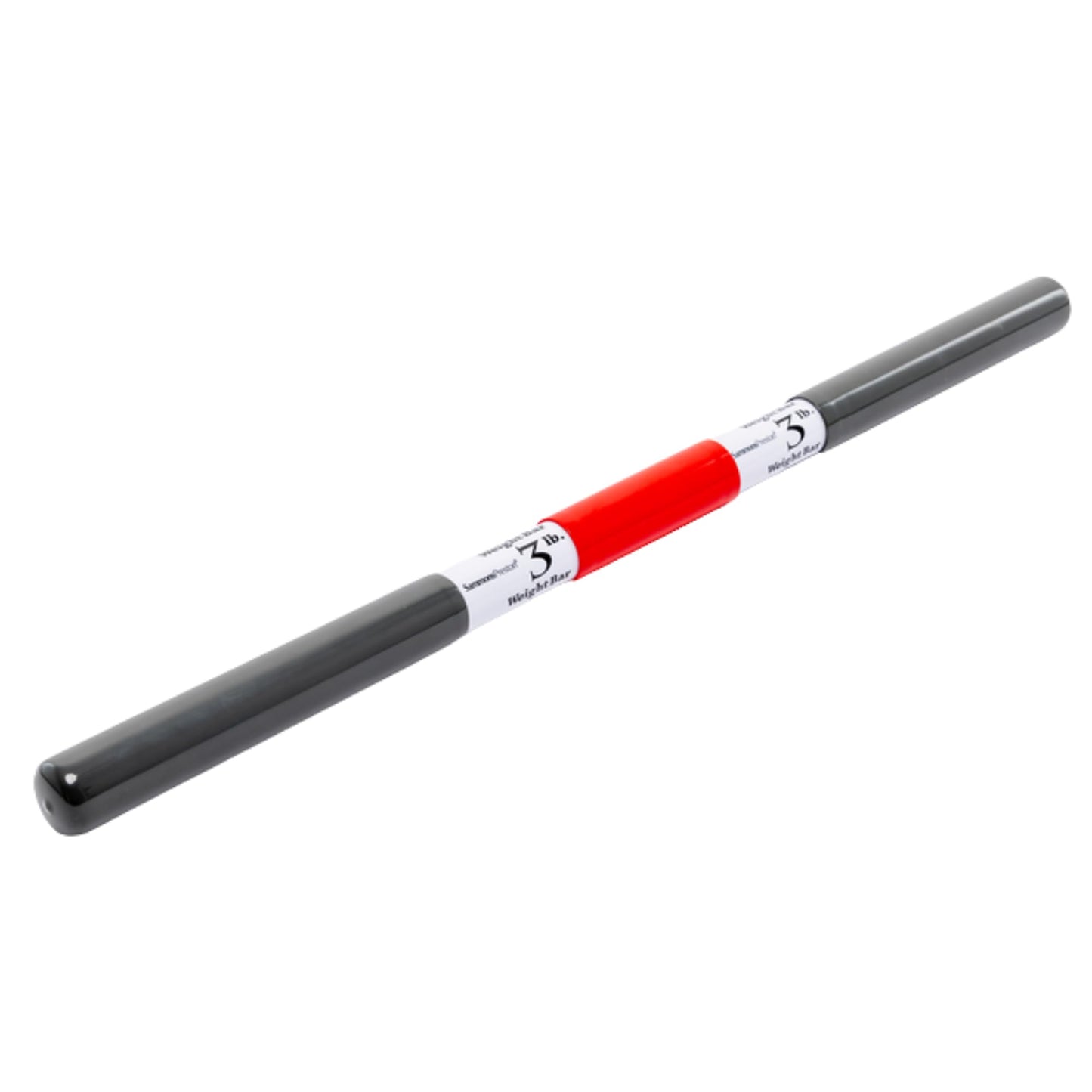 Sammons Preston Rehab Weight Bar, Red, 3 Pounds, Weighted Bar for Exercise, Color-Coded Bars with Grip, Physical Therapy Equipment for Home & Clinical Use, 30" Compact Design