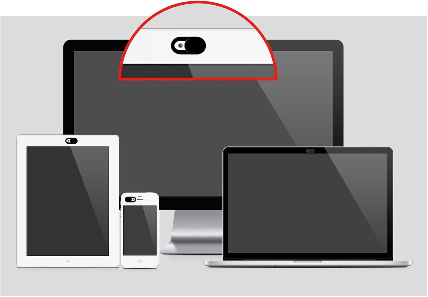 TENOC 5 Webcam Cover, Camera Privacy Cover Slide for Laptop/Cell Phone/iPad/PC/Tablet, Protect Your Privacy