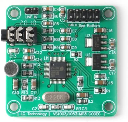 JESSINIE VS1053 MP3 MP3 1.8V 3.3V AMS-1117 800mA 12.228Mhz Audio Player Module Audio Decoder Player Board Recording
