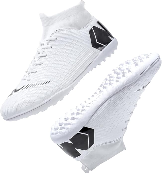 Men's Soccer Cleats Shoes Turf Indoor Football Cleats High Top Breathable Soccer Shoes Outdoor Training TF/AG