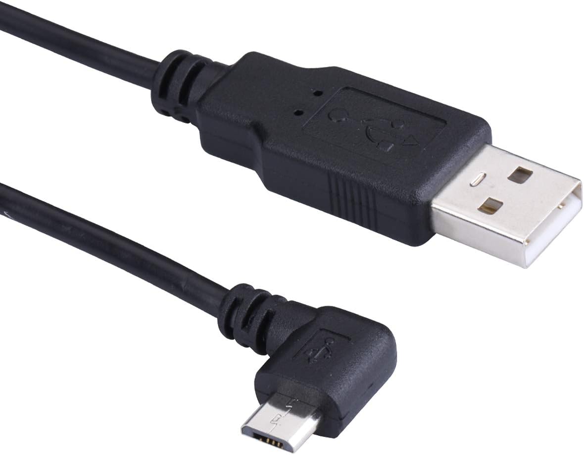 15FT 2.0 90 5pc Extra Long USB A to Micro B USB Cable Degree Right Angle Charge Cord with Wiring Clips for Car Dash Cam