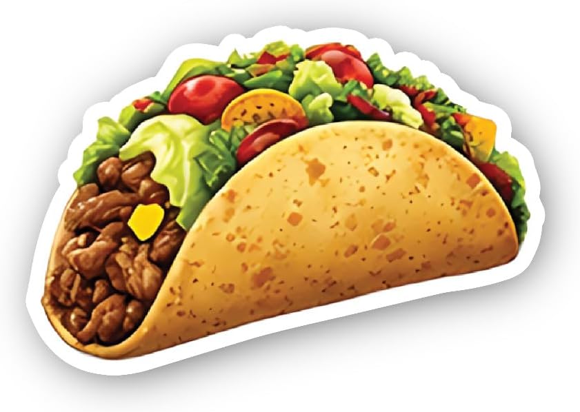 2 3" 5" (Pieces) and Savory Beef Taco, Waterproof Vinyl Decals for Many Purpose Like Cars, Trucks, Laptops, Phones