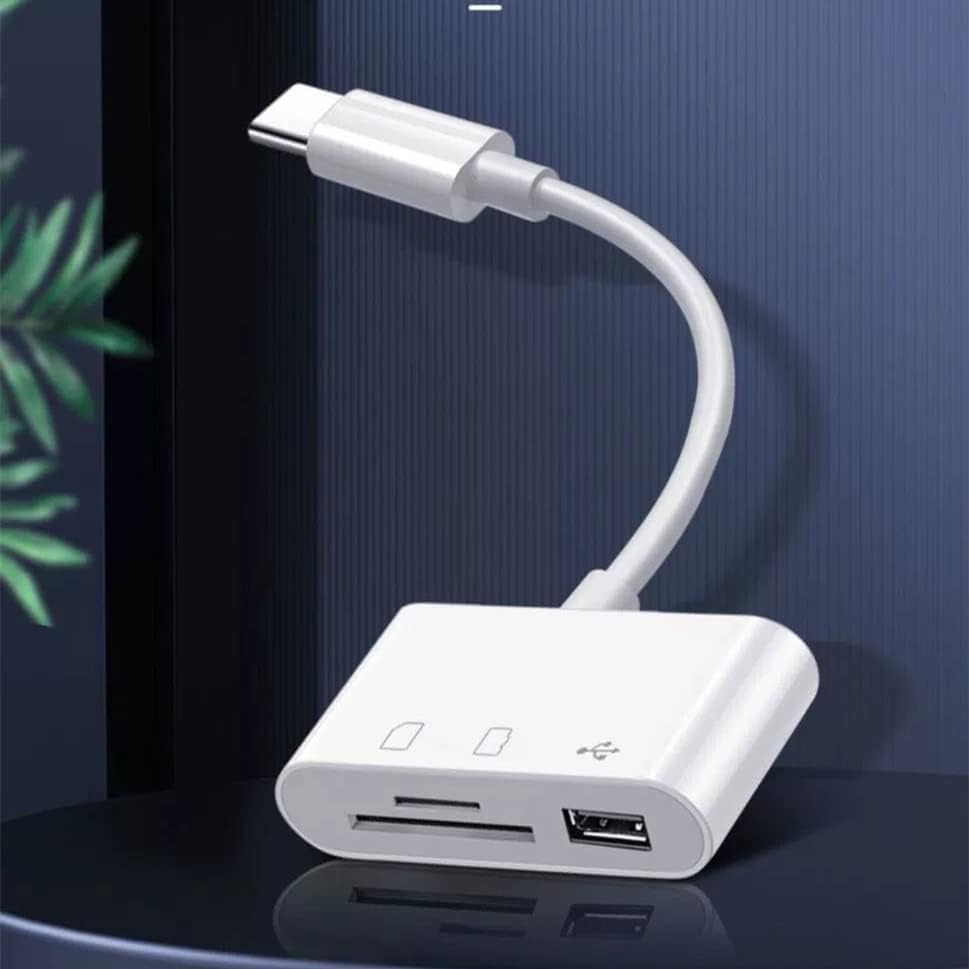 BUBUCAM 3-in-1 USB C SD Card Reader, USB C to Micro SD TF Memory Card Reader, USB Camera Card Reader Adapter