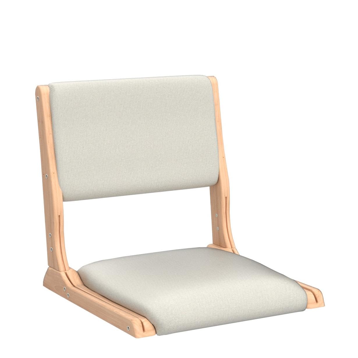 ZHEKUN Foldable Floor Chair with Back Support, Living Room Floor Seat, Portable Wood Legless TatamL Japanese Style Legless Chair, Lazy Sofa for Bay Window Meditation Reading, Balny Seat with Cushion