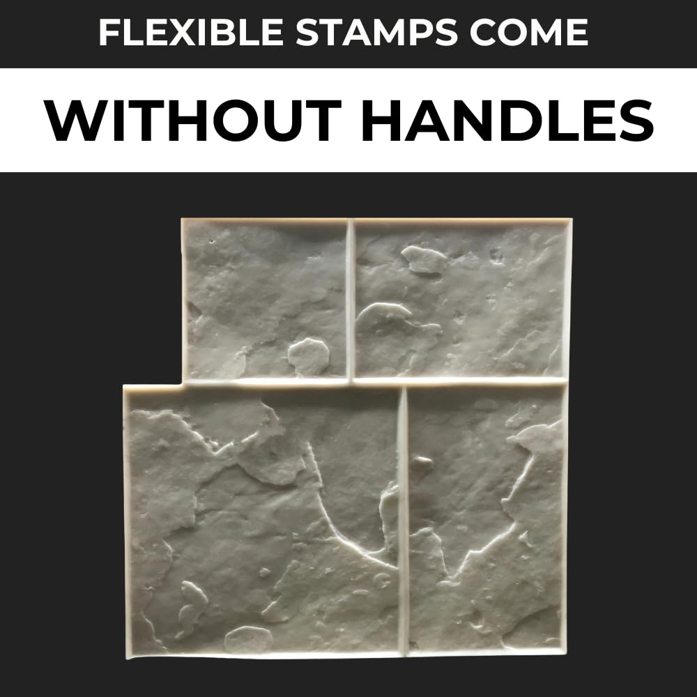 Modern Ashlar Slate Stamps Set of 5 | Made in USA | 24" x 24" | Durable Rigid & Flexible Mats for Driveways, Walkways and Patios – SM 3003/S-5