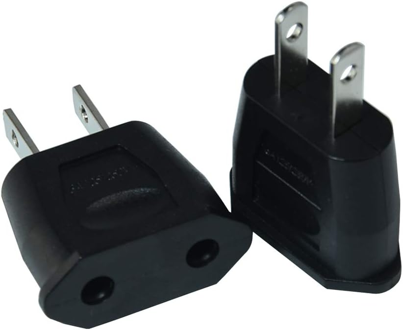 FILSHU (10 EU Euro Europe to US USA Power Jack Wall Plug Converter Travel Adapter Adaptor PCS)
