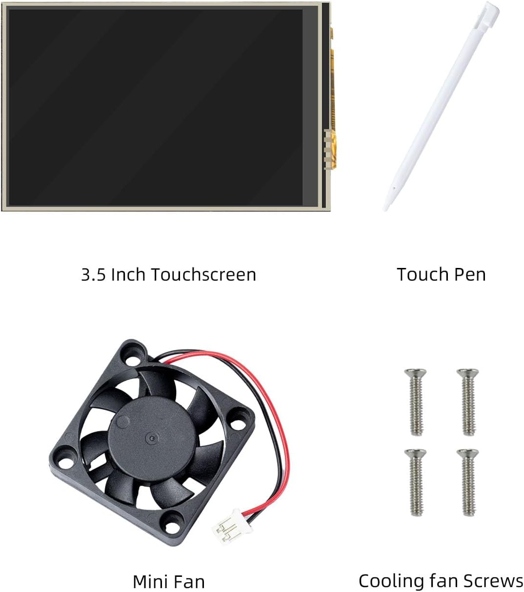 CUQI 3.5 Inch 5, 480 320 60 3/4/5 Touchscreen for Raspberry Pi x Pixel FPS Mini Monitor with Stylus and Mini Fan
