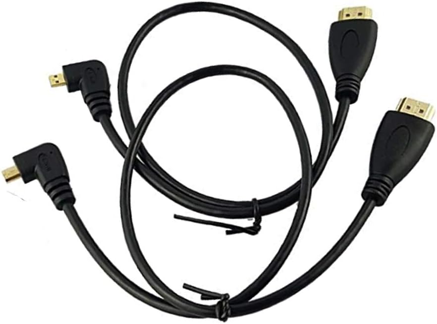 Seadream 2Pack 1.64 50CM 90 (2Pack Feet Degree Angle Micro HDMI Male to HDMI Male Cable Connector Each of Right Angle