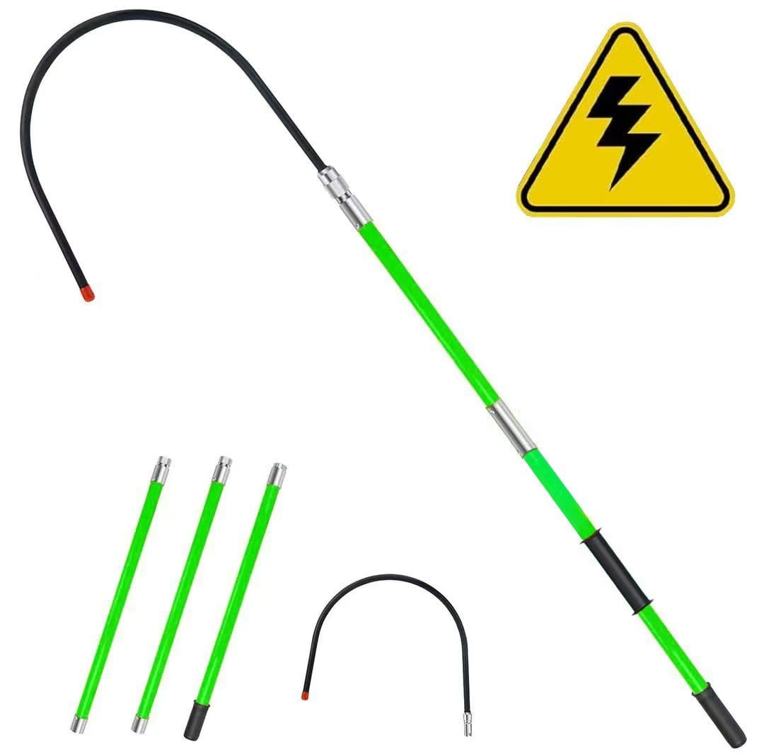 10.8 Feet Rescue Hook, High Voltage Insulated Rescue Hook high Voltage Telescopic 10kv35kv, Fire Electrician Anti-electrocution Rescue Hook 380V, Rescue Hook,18 inch Opening (Green10.8 Feet)