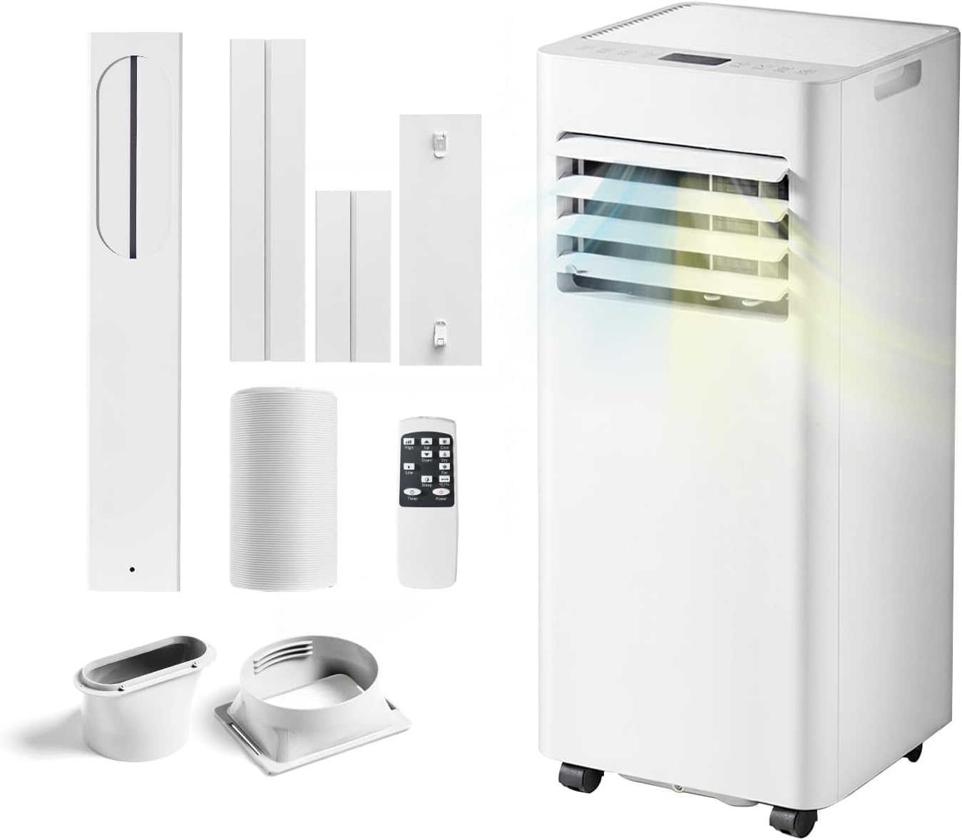 Aoxun 10020 BTU Portable Air Conditioners with Heater, 5-IN-1 Portable AC Unit, Fast Cooling,Heating,Dehumidifier, Fan & 24H Timer Quiet Sleep,Cools Up to 450 Sq.Ft,Remote Control, Window Kits