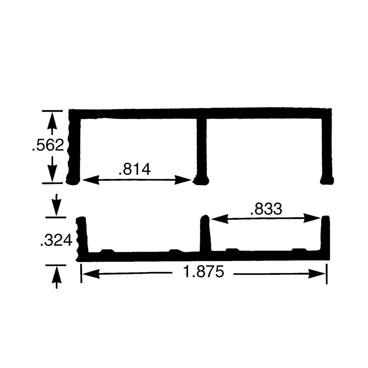 Outwater Industries' Aluminum Sliding Door Track for 3/4'' Glass or Wood Door Panels | 4 Foot Upper and Lower Track Set