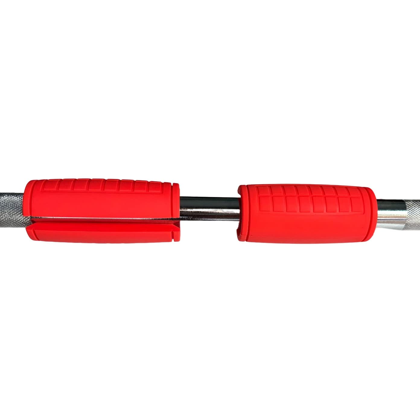 qibylift Pull Up Thick Bar Adapter, Weight Grips Bar Fit for Standard Barbell - Dumbell Handles, Silicone Rubber Barbell Grips for Weight Lifting Cable Attachments & Fitness Training (Red)
