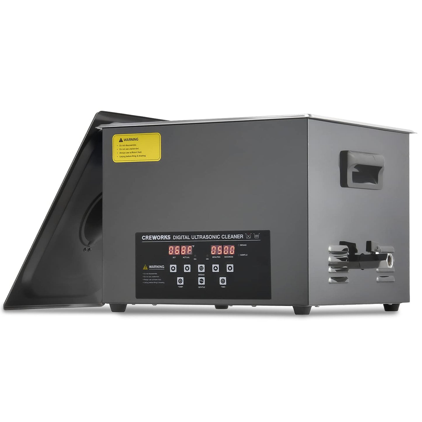CREWORKS 15L Digital Ultrasonic Cleaning Machine with Degas and Gentle Mode, 360W Ultrasonic Cleaner with Heater and Timer, 40kHz Ultrasound Cleaner for Industrial Parts Carburetor Auto Tool