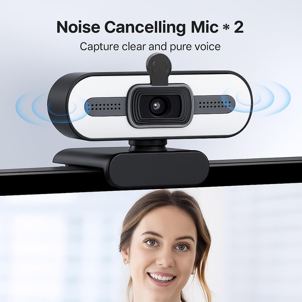 Generic 2K USB Webcam with Light for PC Laptop Computer Desktop MacBook