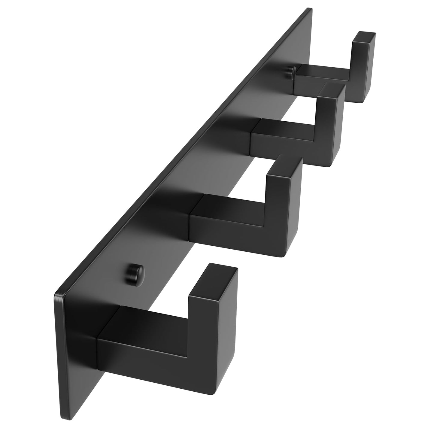 PMMASTO Coat Rack Wall Mount, Coat Hooks Wall Hooks for Hanging, Stainless Steel Coat Hanger Towel Hooks for Bathrooms, Coat Rack Hat Rack (Black 4 Hooks, 1 Pack)