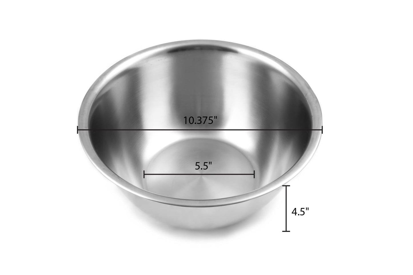 Fox Run Stainless Steel Large Mixing Bowl, 10.25 x 5.25 inches, 4.25 Quart Capacity