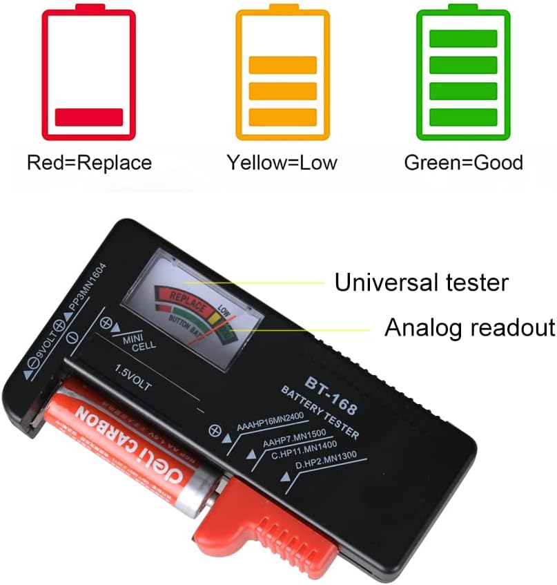BT-168 200+ 9V Battery Organizer Storage Box with Tester, Battery Vault Case Fireproof Waterproof Explosionproof Holder