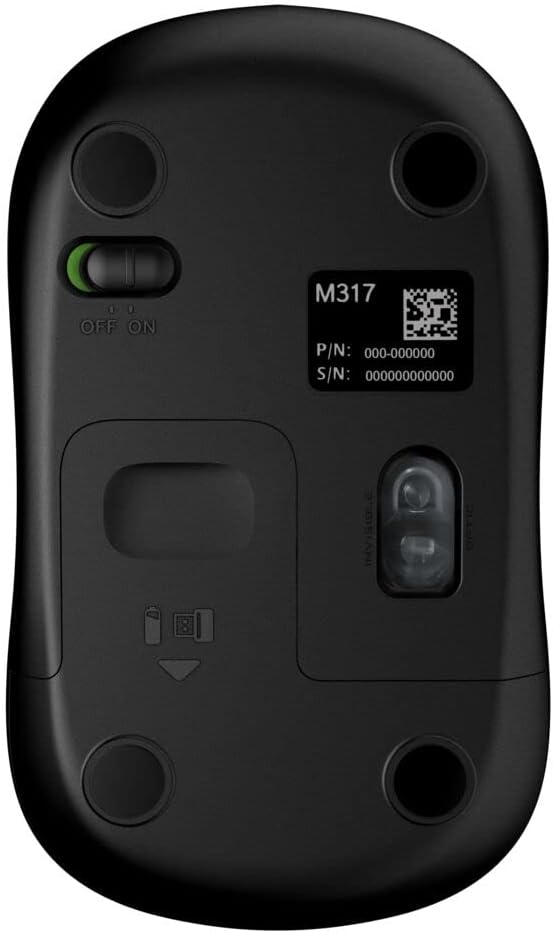 Logitech M317 2.4 1000 12 Wireless Mouse, GHz with USB Receiver, DPI Optical Tracking, Month Battery, Compatible