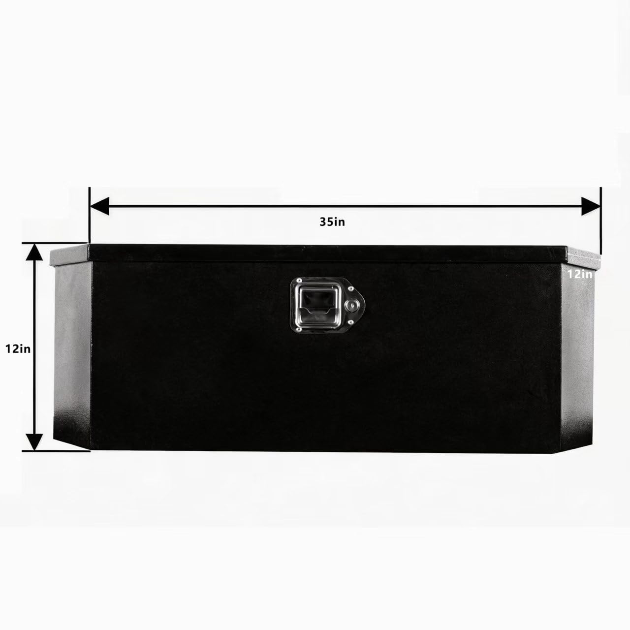 YRCHOFQU 35 Inch Underbody Truck Tool Box Steel Metal Trailer Tongue Box with Handled-Lock Waterproof Heavy Duty Organizer for Trucks RVs ATVs 35x11.8x11.8 Inch Black