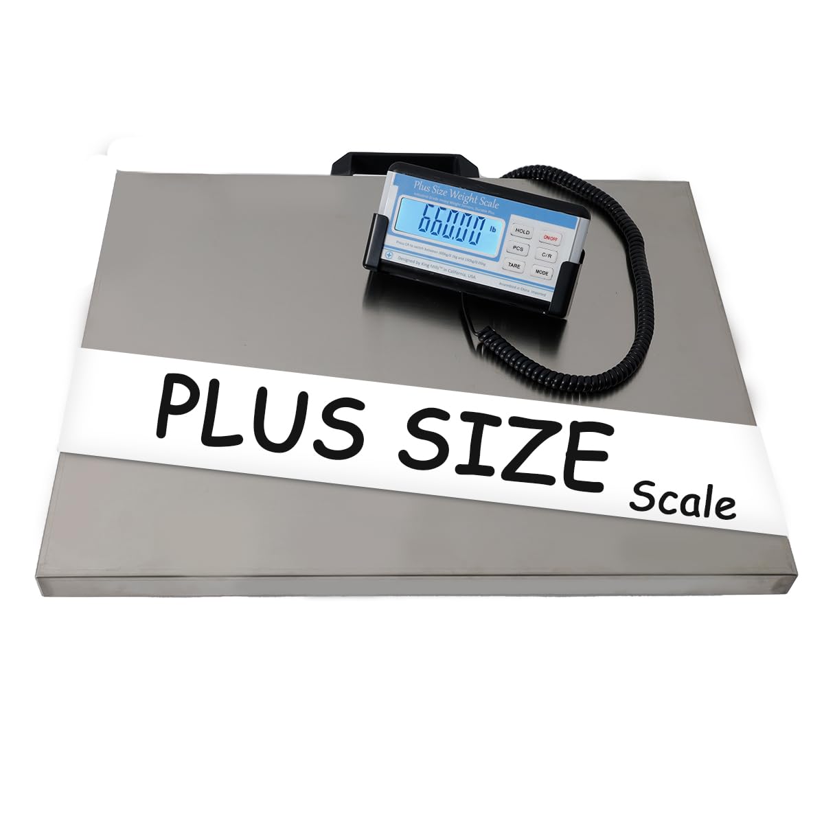 Extra Wide Heavy Duty Scale for Body Weight, 300kg/660 Lb Bariatric Scale w. Wall Mount External Digital Display, for Plus Size Person, Elderly, Doctor Office