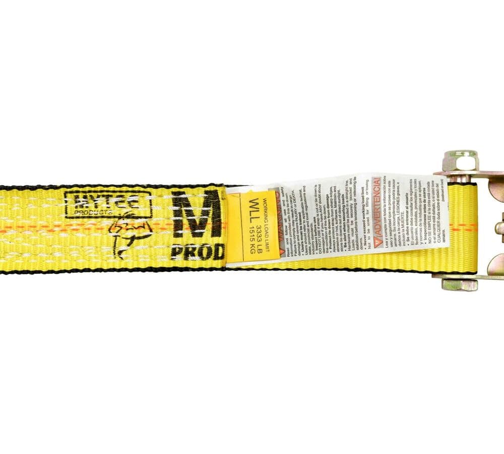 Mytee Products (10 Pack) 2 inch x 27' Heavy Duty Tie-Down Ratchet Straps w/Flat Hook - 10,000 lbs Breaking Strength - Wide Handle Flat Hook Ratchet Straps for Cargo, Flatbed Trailers, Pickup Trucks