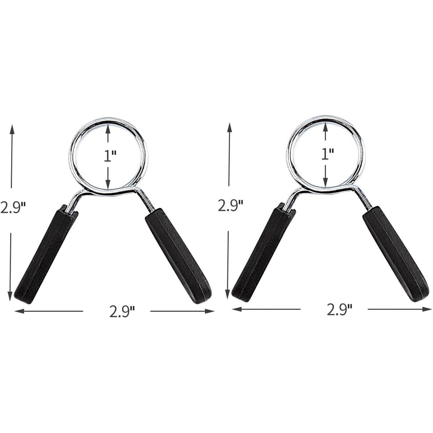 Barbell Spring Clip Dumbbell Clamps Circlip Collars 1 Inch Weight Bars Clips Fitness Weightlifting Lock Buckle for Standard Bar Barbell Strength Training Gym Accessory