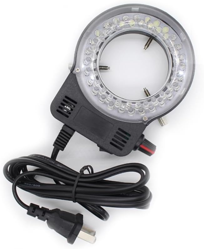 MIACIA 32LED Microscope LED Ring Light Illuminator Stereo Microscope Adjustable Stereo Zoom Camera Light (Black)