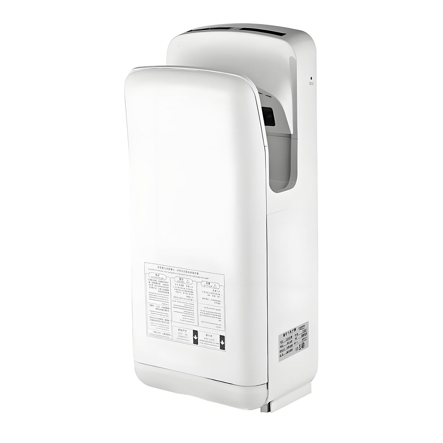 BODQEMR Vertical Premium Commercial Hand Dryer for Bathrooms - High Speed 1850W Jet Air Dryer with Adjustable Air Velocity & HEPA Filter - Electric Hand Dryer for Commercial Use (White)