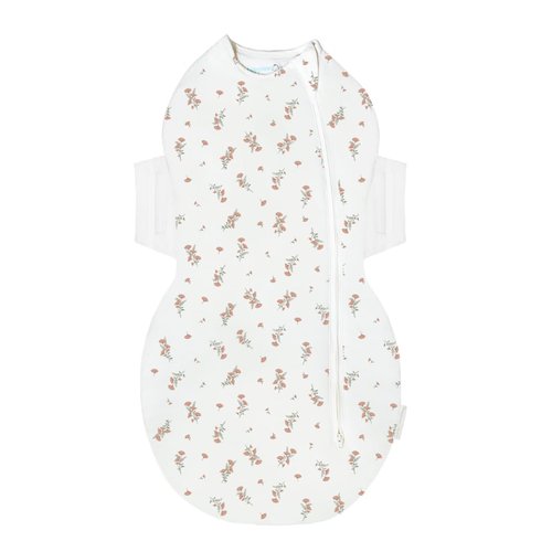 Happiest Baby SNOO Comforter Sleep Sack - 100% Organic Cotton Baby Swaddle Blanket - Doctor Designed Promotes Healthy Hip Development (Ivory Wildflowers, Large)