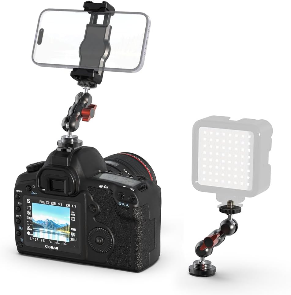 SOH Mingying 2 17/16/15, SOH Hot/Cold Shoe Phone Mount Holder, Universal Ball Head Smartphone Mount Adapter, Cold Shoe
