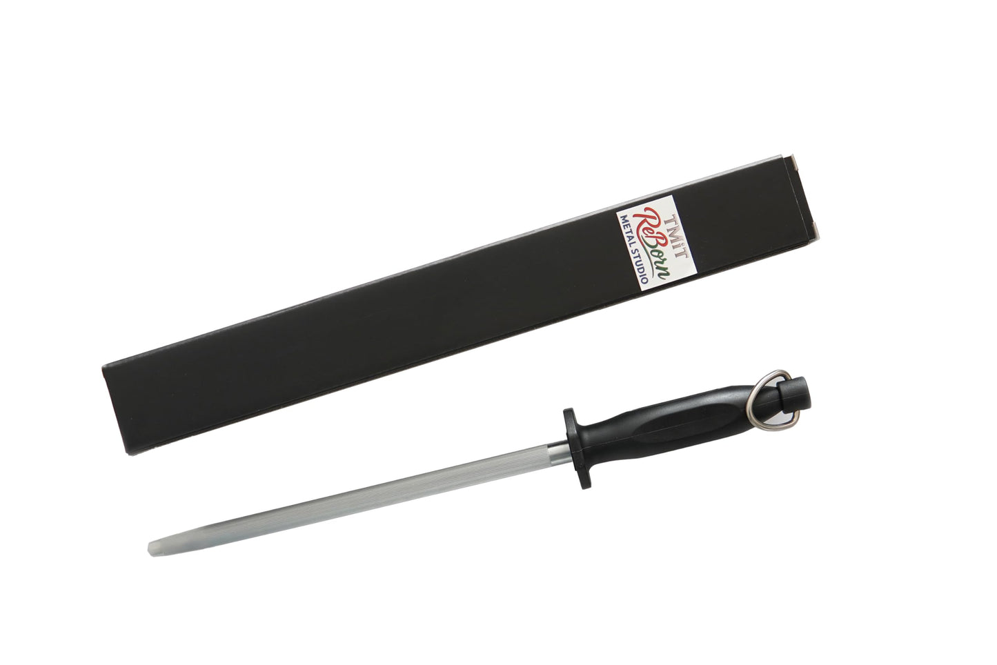 TMiT 10-Inch Honing Rod for Kitchen Knives – Stainless Steel Knife Sharpening Rod with Ergonomic Handle, Professional Knife Sharpener Stick