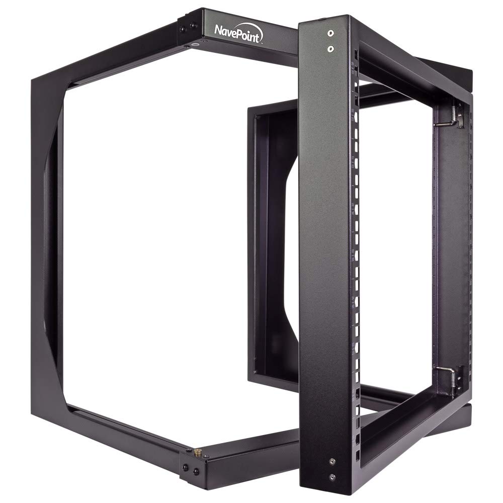 NavePoint 9U Open Frame Server Rack for 19" Network Equiment & 1U Cantilever Vented Server Shelf for 19-inch Equipment - 10-inch 250mm Deep