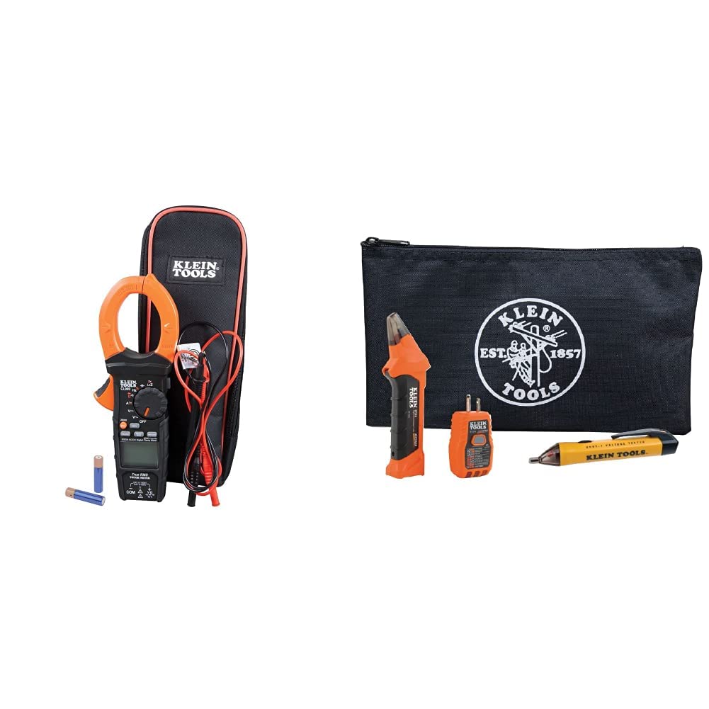 Klein Tools Digital Clamp Meter (CL900) and Circuit Breaker Finder Kit with Voltage Tester Pen