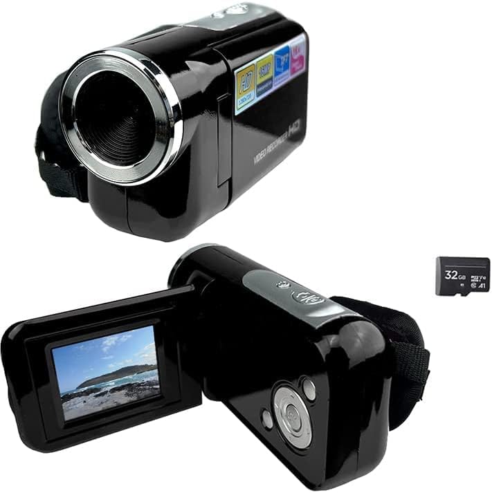 eDealz 16MP 16x 2.4" 32GB HD Mini Digital Camcorder with Zoom Compact Video Camera with Screen, SD Card & USB Cable
