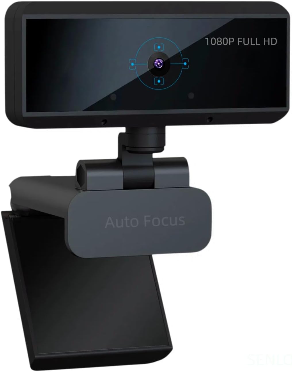 SENLOO 1080P Full HD Webcam - Webcam for Pc - Auto Focus Webcams - Wide Angle Camera with Built-in Dual Mic for Laptop