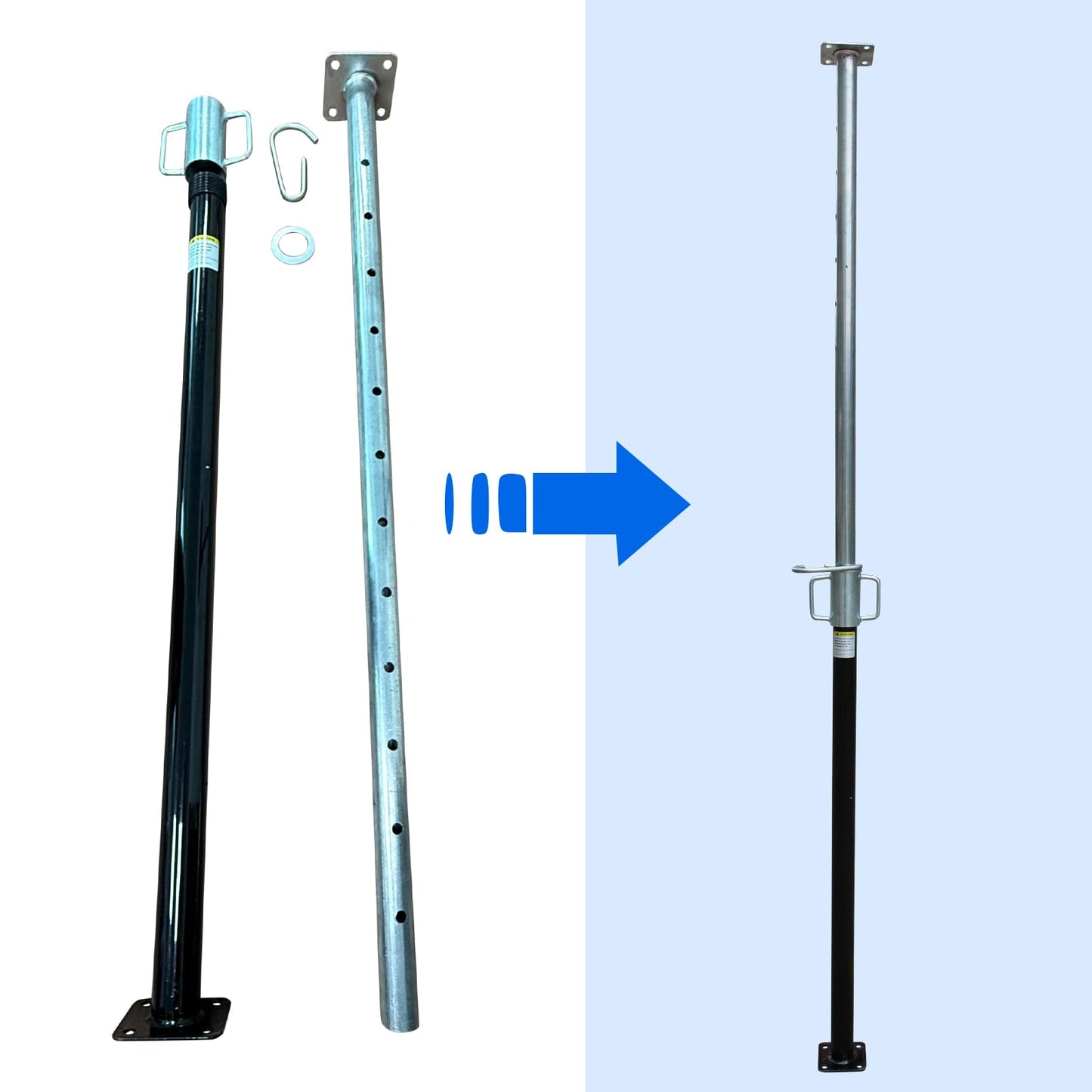 PHLKJL 2 Pack House Floor Jack,Adjustable Support Beam Basement Jack, 55"-94" Height Range, 2300 lbs Load Capacity, Jack Post Pole, Fit for Wood-Framed Basement and Crawl Space Basement Support