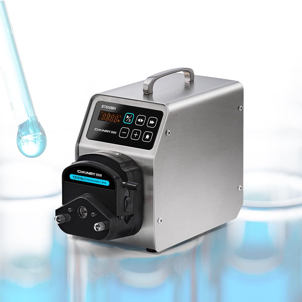 BT600MH-YZ1515x Peristaltic Pump Stepper with Digital Control Dosing Pump with Pump Head Max 2280ml/min Liquid Dosing Pump for Lab (110V)