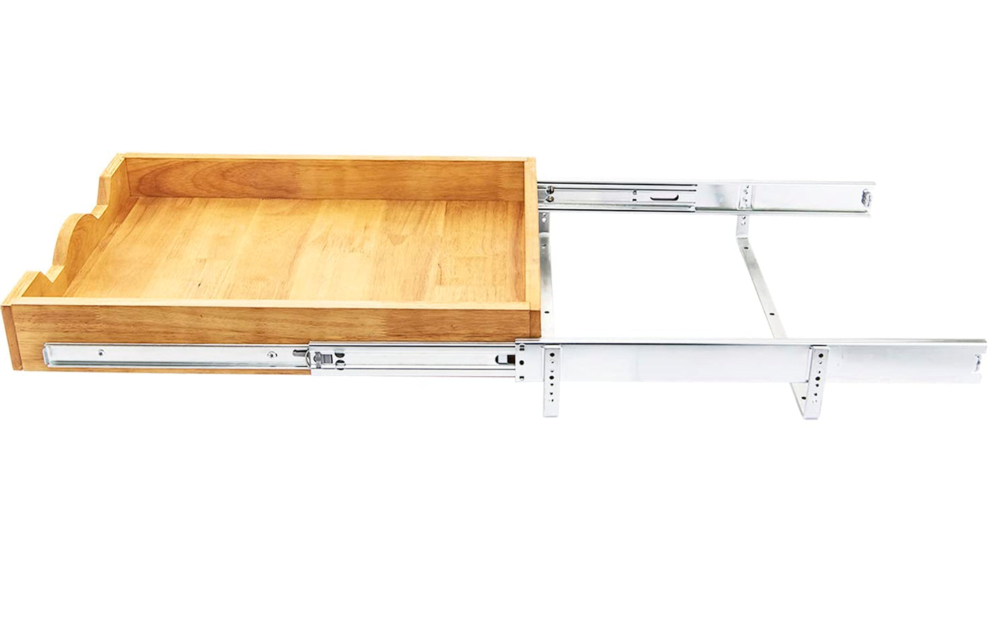 DINDON 1 Tier Pull Out Cabinet Organizer (20" W x 21" D) Single Tier Heavy Duty Slide Out Wood Drawer Under Sink Shelf Organization Storage